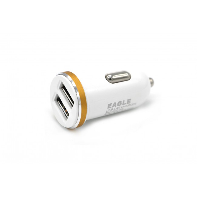 Eagle Car 2.1A Output Dual USB in White