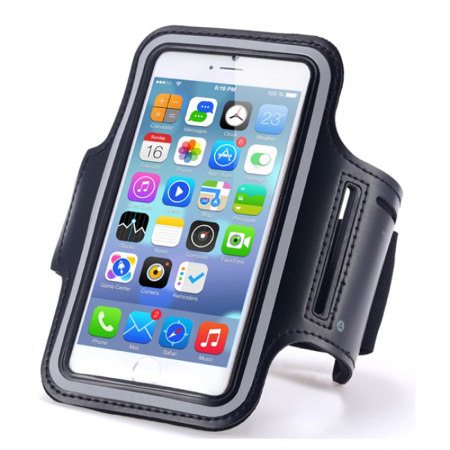 Margoun Sports Running Armband Case Cover for Mobile Phones upto 6 inches - Black