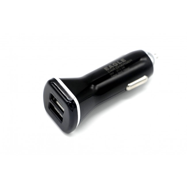 Eagle 2.1A Output Dual USB Car Charger Fast Charging in Black