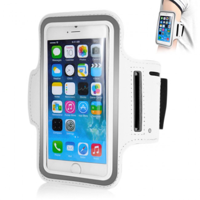 Margoun Sports Running Armband Case Cover for Mobile Phones upto 6 inches - White