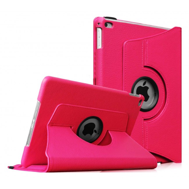 Margoun case iPad Air 2 Case Rotating Stand Case with Smart Cover Auto Sleep, Wake Feature in Dark Pink