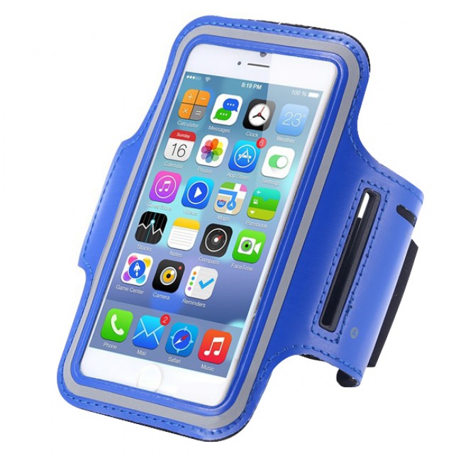 Margoun Sports Running Armband Case Cover for Mobile Phones upto 6 inches - Blue