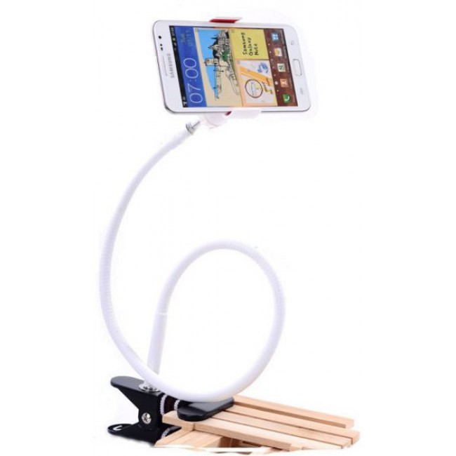 Universal Phone Holder  Desktop Bed Lazy Bracket Kit Holder Mobile Stand - White 