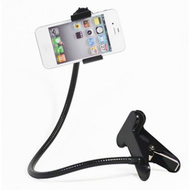 Universal Long Arm Mobile Phone Car Holder Mount Cradle desktop Bed Lazy Mobile Stand for Galaxy S4 S3 iPhone 4 4s 4g 5 5g 5s 5c - Black  