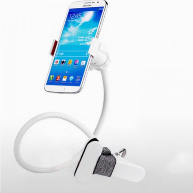 Flexible Phone Holder Bed Car Table Lazy Bracket for Smartphones - White