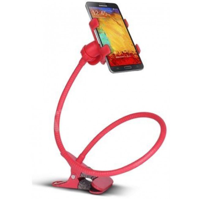 Universal 360 Degree Rotating Car Desktop Bed Lazy Bracelet Stand Mount Mobile Holder - Red