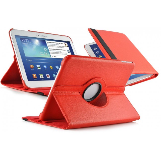 Margoun Waterproof 360 Degree Rotating Stand Smart Case Cover for Samsung Galaxy Note 10.1 In Red
