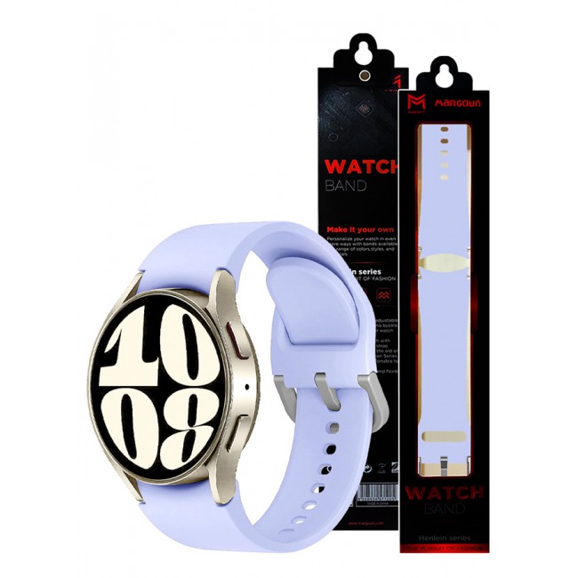 MARGOUN Samsung Galaxy Watch 6/6 Classic 20mm Silicone Band Flexible and Durable Replacement Sport Strap Light Blue