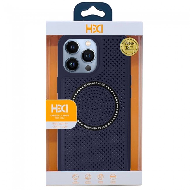 CATANES  For iPhone 13 Pro Leather Case MagSafe HDD Back Cover/ Blue