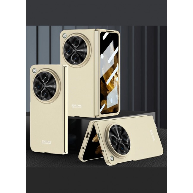 CATANES Oppo Find N3 Case with Screen Protector Shockproof PC Cover Protective Lightweight Bumper Fold Case Gold