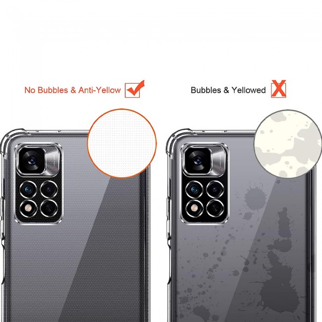 CATANES For Xiaomi Redmi Note 11 5G Case Cover Clear Protective TPU Four Corners Cover Transparent Soft Case