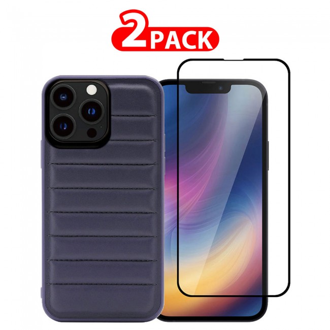 MARGOUN 2 Pack for iPhone 13 Pro Max Case Cover with Screen Protector Tempered Glass, Full Protection Back Case Dale Collection Horizon -  Black