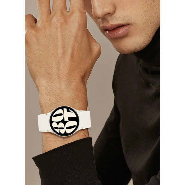 MARGOUN Samsung Galaxy Watch 6/6 Classic 20mm Silicone Band Flexible and Durable Replacement Sport Strap White