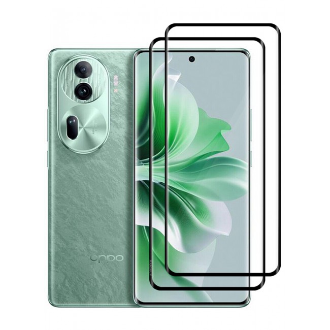 MARGOUN 2 Pack For Oppo Reno11 Screen Protector Full Coverage Screen Protector Clear Anti-Bubble Shield Tempered Glass Screen Protector