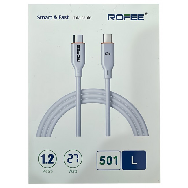 Rofee Fast Charging And Data Transmittion Cable 60W 1.2 Metre USBC to Lightning Charge Cord for USB C TO Lightning Devices White