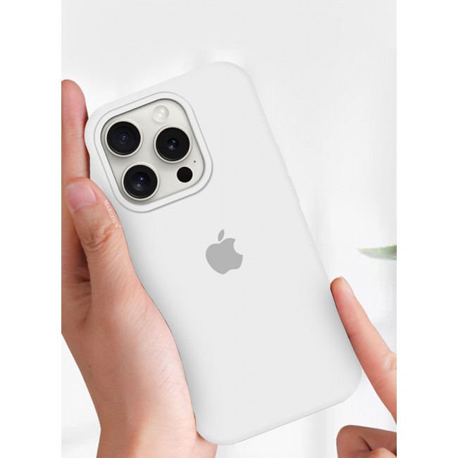 MARGOUN iPhone 15 Pro Case Silicone Case Cover Durable and Anti Scratch Back Cover White