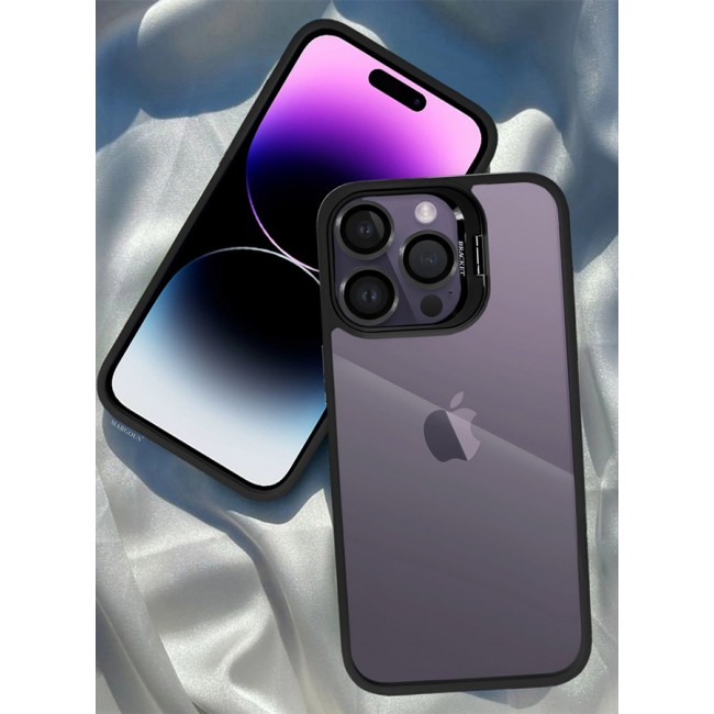 CATANES iPhone 14 Pro Case Cover and Lens Protector Built-in Camera Stand and Compatible with MagSafe Full Body Shockproof Case Clear Black