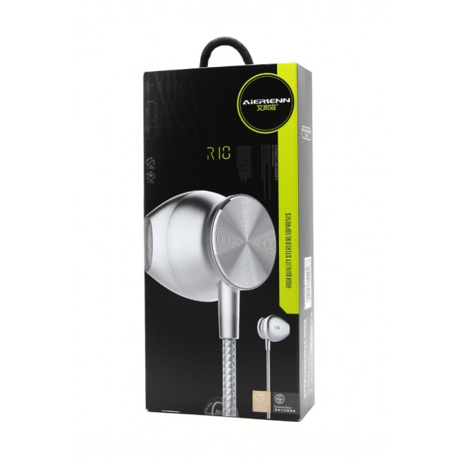 Aiersenn R18 Universal Stereo Headphones with Mic - CLT - Silver