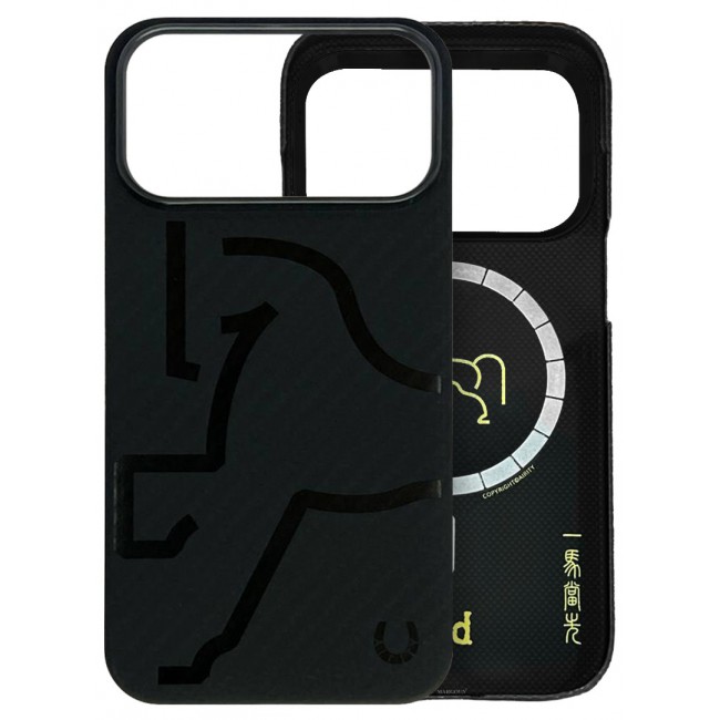 Horse Style Bamboo Protective Case for iPhone 17 Pro Max Magsafe – Ultra Durable, Lightweight &amp; Premium Design Charcoal Black