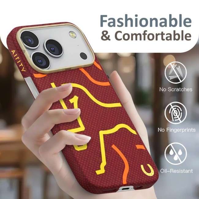 Horse Style Bamboo Protective Case for iPhone 17 Pro Max Magsafe – Ultra Durable, Lightweight &amp; Premium Design Maroon