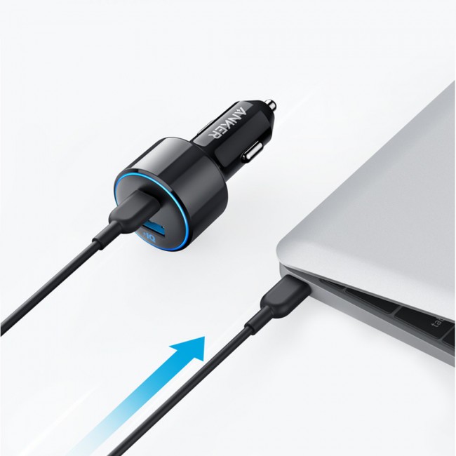Anker PowerDrive Speed Plus 2 Duo 2-Port USB and Type-C Car Charger