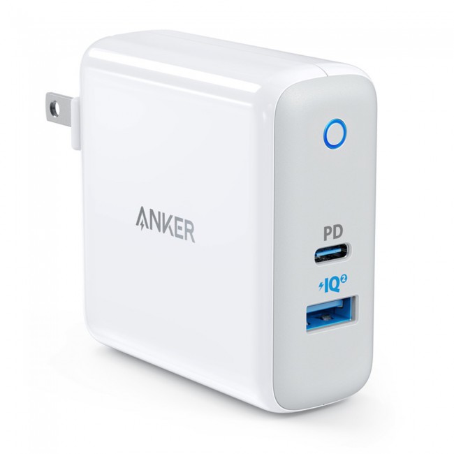 Anker PowerIQ PowerPort 2 USB Type-C Wall Charger Adapter