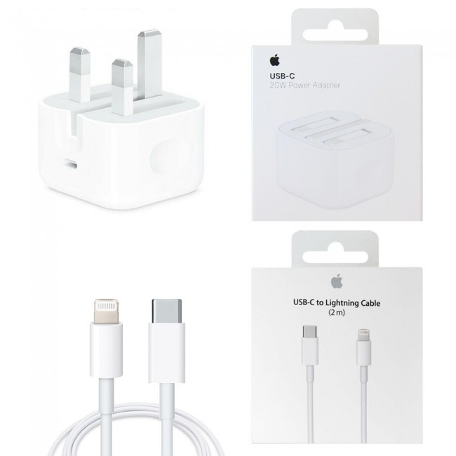 CHARGEUR SECTEUR, 1 USB-C, 20W + (CÂBLE MFI, USB-C / LIGHTNING, 1M)