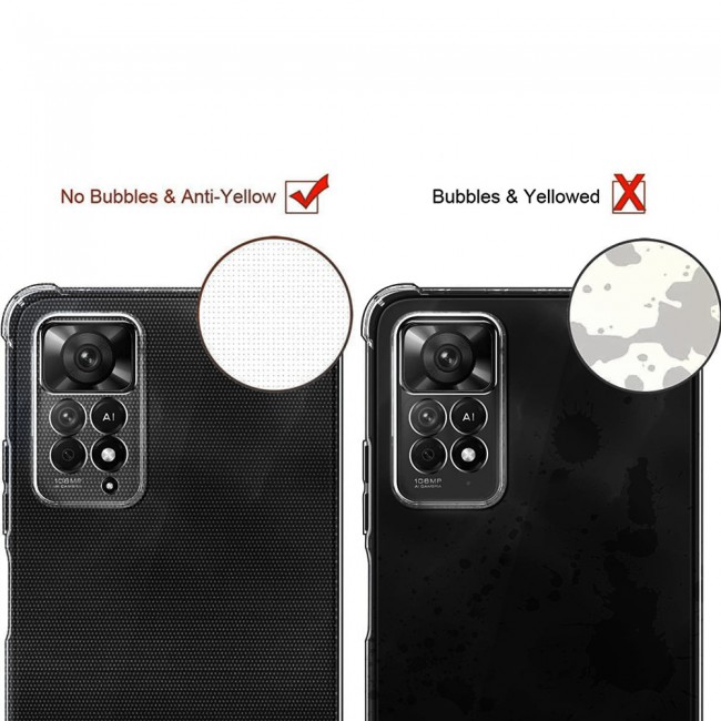 CATANES For Xiaomi Redmi Note 11 Pro 5G Case Cover Clear Protective TPU Four Corners Cover Transparent Soft Case