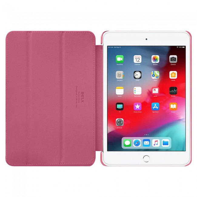 Belk Leather Folio Case Cover for Apple ipad Mini 4 - Pink