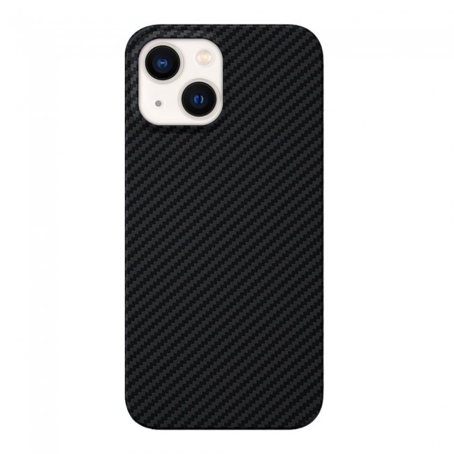 iPhone 14 Case Carbon Fiber Texture Anti-Fingerprint Slim Shockproof Cover 6.1 inch Black