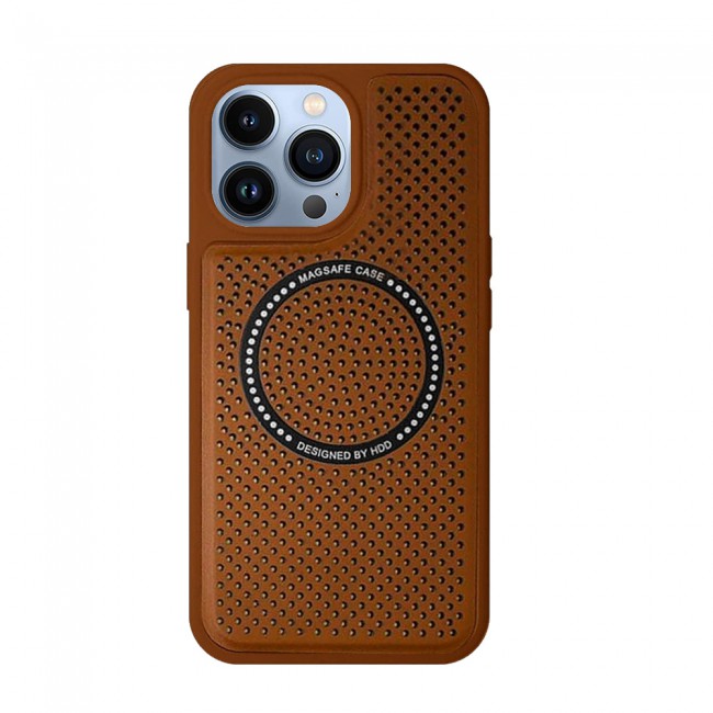 CATANES  For iPhone 13 Pro Leather Case MagSafe HDD Back Cover/ Brown