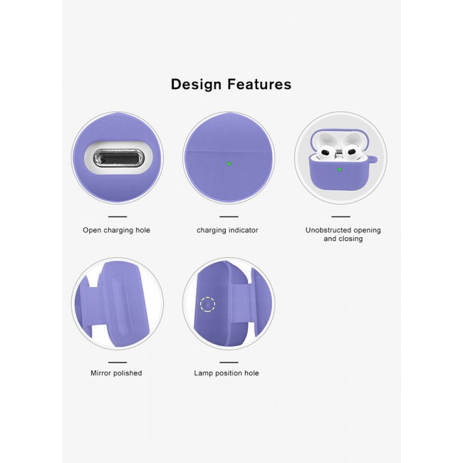 MARGOUN Shockproof Case For Airpod Pro Silicone Protective Case Shockproof Case Ultra Slim Cover with Keychain Carabiner Blue