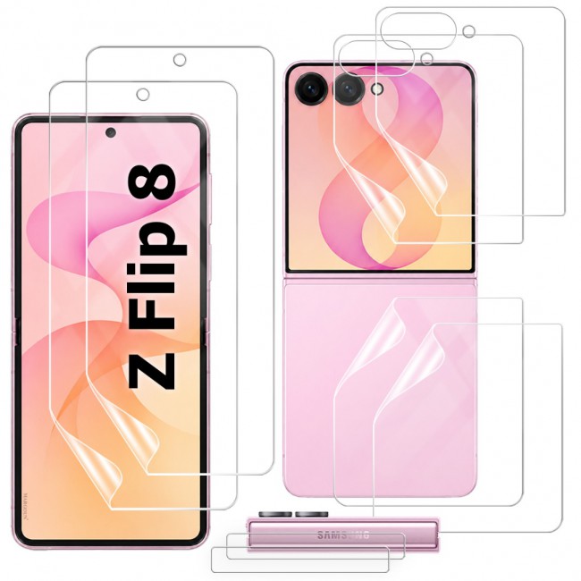 2 Pack HD Clear Compatible with Samsung Galaxy Z Flip 8 Screen Protector Film , Flexible Hydrogel (NOT Glass) Front Cover Guard