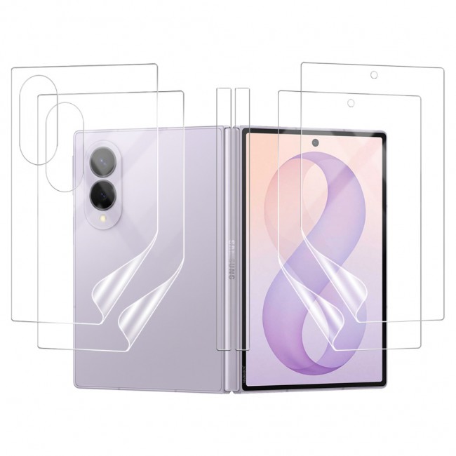 2 Pack HD Clear Compatible with Samsung Galaxy Z Fold 8 Full Body Screen Protector Hydrogel (NOT GLASS) Film Set , Front Inner &amp; Back Protective Membrane
