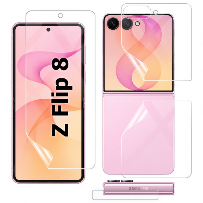 HD Clear Compatible with Samsung Galaxy Z Flip 8 Screen Protector Film , Flexible Hydrogel (NOT Glass) Front Cover Guard