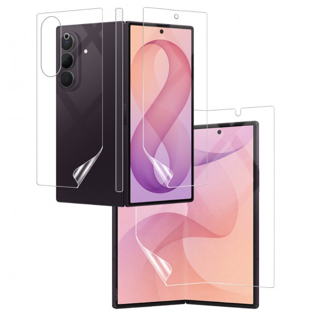 HD Clear Compatible with Samsung Galaxy Z Fold 8 Ultra Full Body Screen Protector Hydrogel (NOT GLASS) Film Set , Front Inner &amp; Back Protective Membrane
