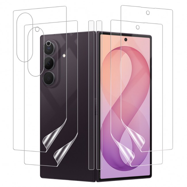 2 Pack HD Clear Compatible with Samsung Galaxy Z Fold 8 Ultra Full Body Screen Protector Hydrogel (NOT GLASS) Film Set , Front Inner &amp; Back Protective Membrane