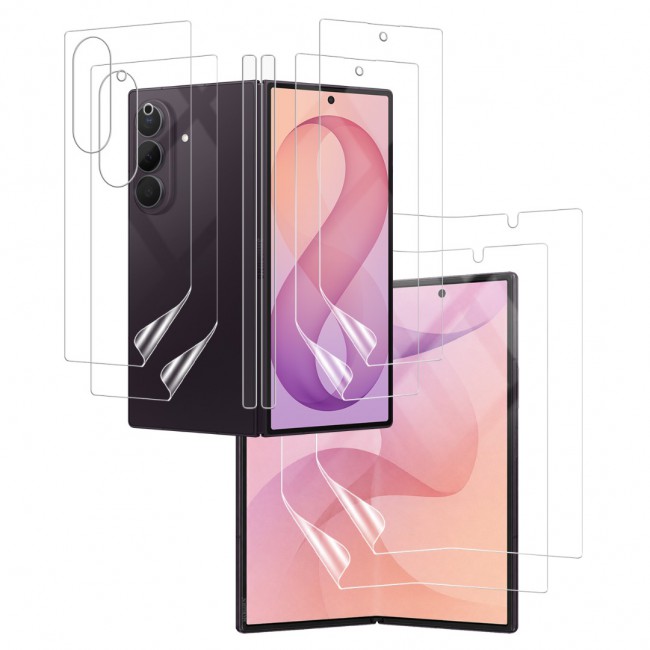 2 Pack HD Clear Compatible with Samsung Galaxy Z Fold 8 Ultra Full Body Screen Protector Hydrogel (NOT GLASS) Film Set , Front Inner &amp; Back Protective Membrane