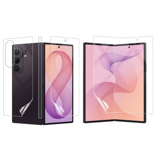 HD Clear Compatible with Samsung Galaxy Z Fold 8 Ultra Full Body Screen Protector Hydrogel (NOT GLASS) Film Set , Front Inner &amp; Back Protective Membrane