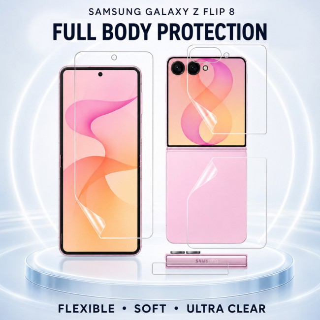 2 Pack HD Clear Compatible with Samsung Galaxy Z Flip 8 Screen Protector Film , Flexible Hydrogel (NOT Glass) Front Cover Guard