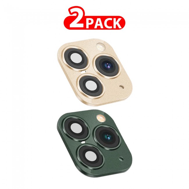 CATANES 2 Pack For iPhone X XS Duplicate Camera Lens Camera Upgrade Protective Lens Change iPhone X XS to 11 Pro 11 Pro Max Gold Green