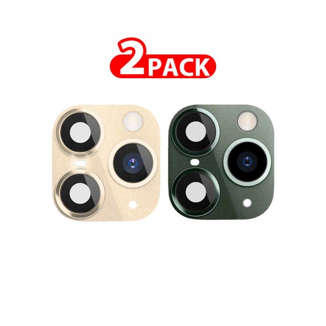 CATANES 2 Pack For iPhone X XS Duplicate Camera Lens Camera Upgrade Protective Lens Change iPhone X XS to 11 Pro 11 Pro Max Gold Green