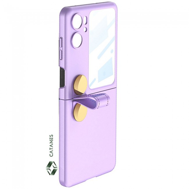 CATANES For OPPO Find N2 Flip 5G Case Ultra-thin Plastic Matte Case with Strap/Purple