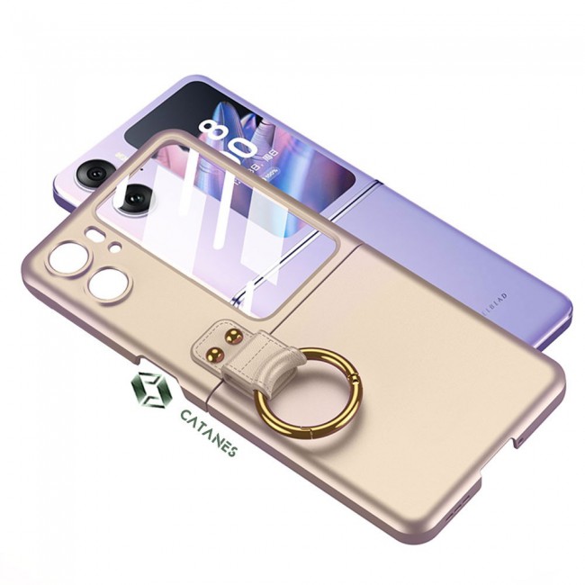 CATANES For OPPO Find N2 Flip 5G Case Ultra-thin Plastic Matte Case with Grip/Gold