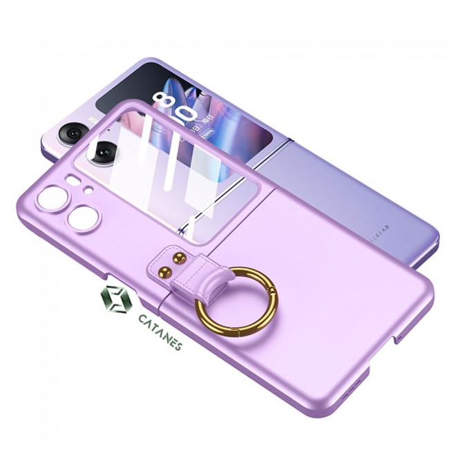 CATANES For OPPO Find N2 Flip 5G Case Ultra-thin Plastic Matte Case with Grip/Purple