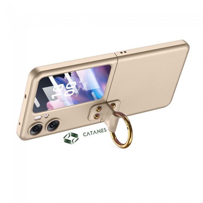 CATANES For OPPO Find N2 Flip 5G Case Ultra-thin Plastic Matte Case with Grip/Gold