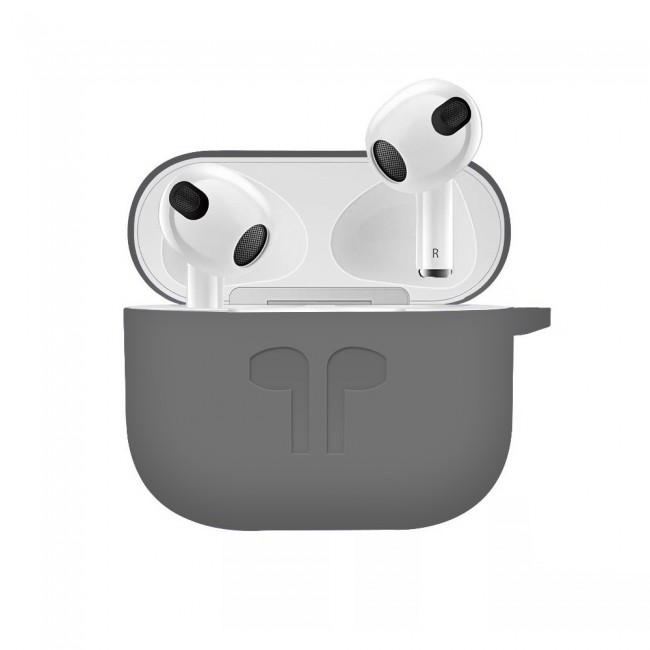 CATANES for Airpods 3 Case Cover Silicone with Clip, Airpods 3 Case 2021 3rd Generation (grey)