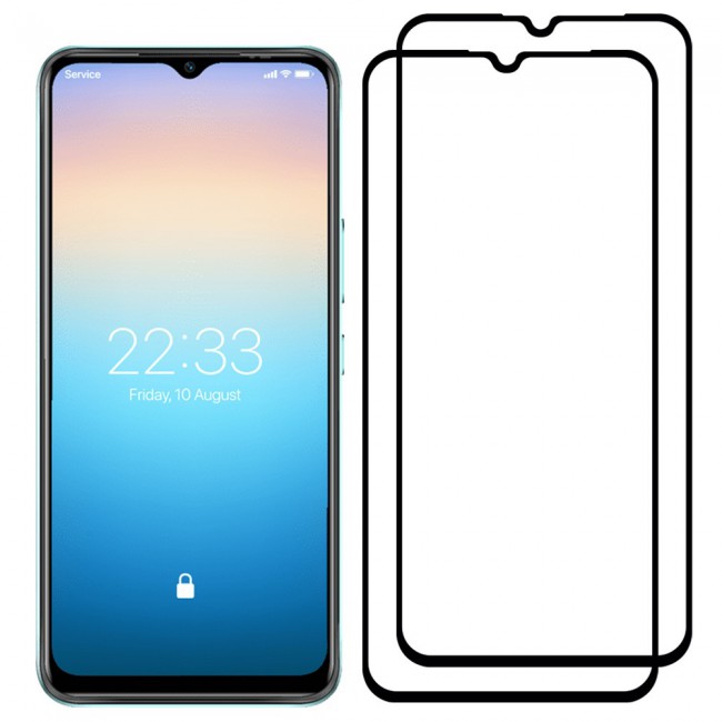 CATANES 2 Pack for itel A49 4G Screen Protector Tempered Glass Full Glue Black side
