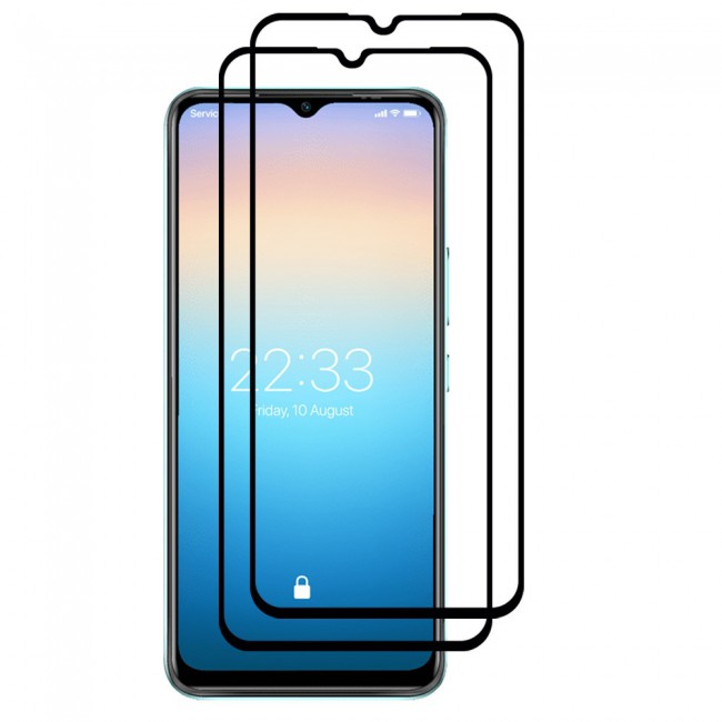 CATANES 2 Pack for itel A49 4G Screen Protector Tempered Glass Full Glue Black side
