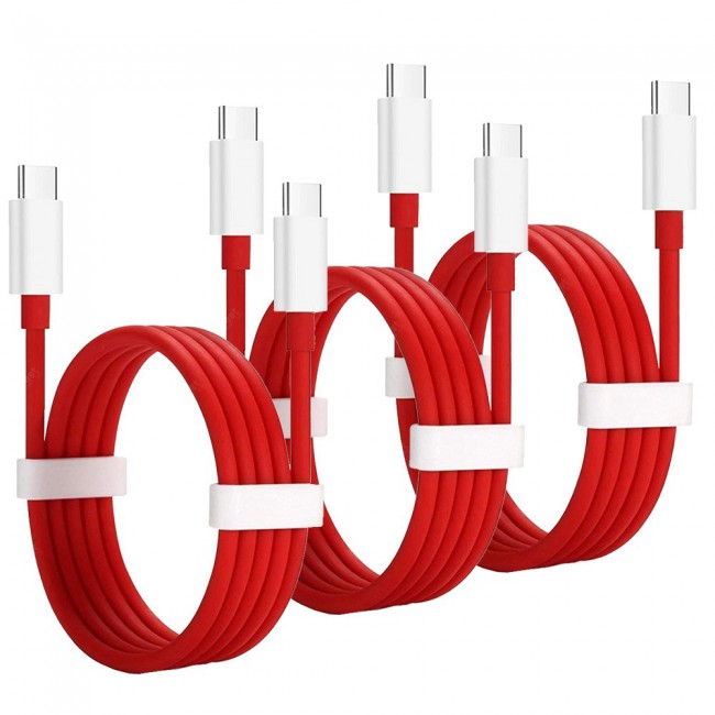 3 Pack Of OnePlus Fast Charge Type-C Cable Red